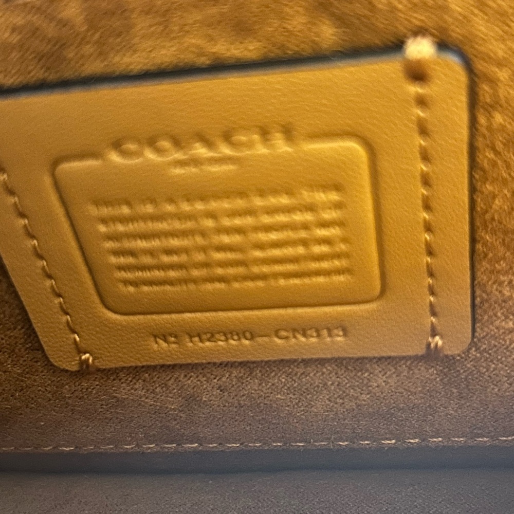 Coach Morgan Square Crossbody Black Croc-Embossed Leather Gold Logo CN313 - Picture 7 of 8